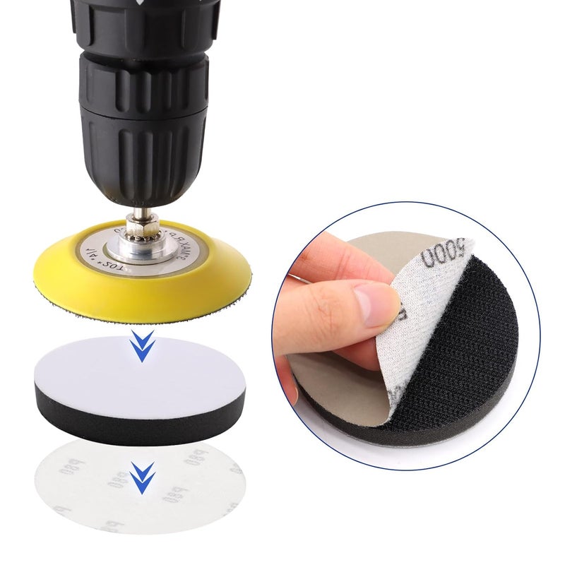 SIJDIEE 6 Pack Interface Pads, 3 Inch Hook and Loop Soft Density Sponge Cushion Buffer Backing Pad, Foam Sanding Interface Pads for Orbital Sander Automotive Woodworking Polishing - Image 5